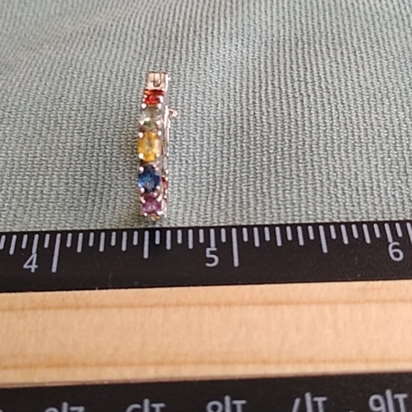 PREMIUM MULTI SAPPHIRE INSIDE OUT HOOP EARRINGS - Picture 4 of 6